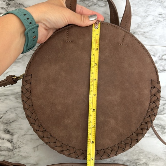 Altar’d State | round shoulder bag cross body or hand bag brown vegan leather - Picture 8 of 8